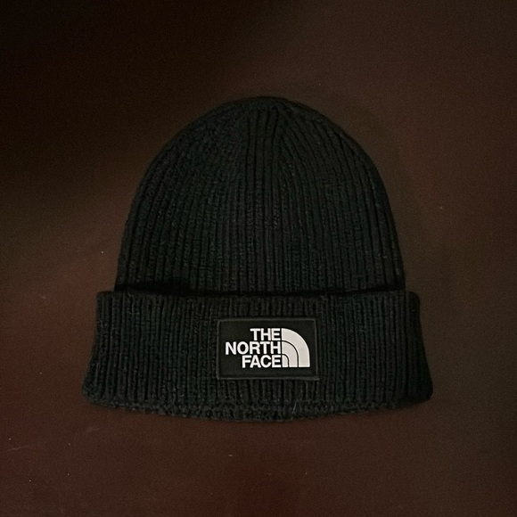 The North Face | Black Logo Cuffed Beanie One Size - Picture 1 of 3
